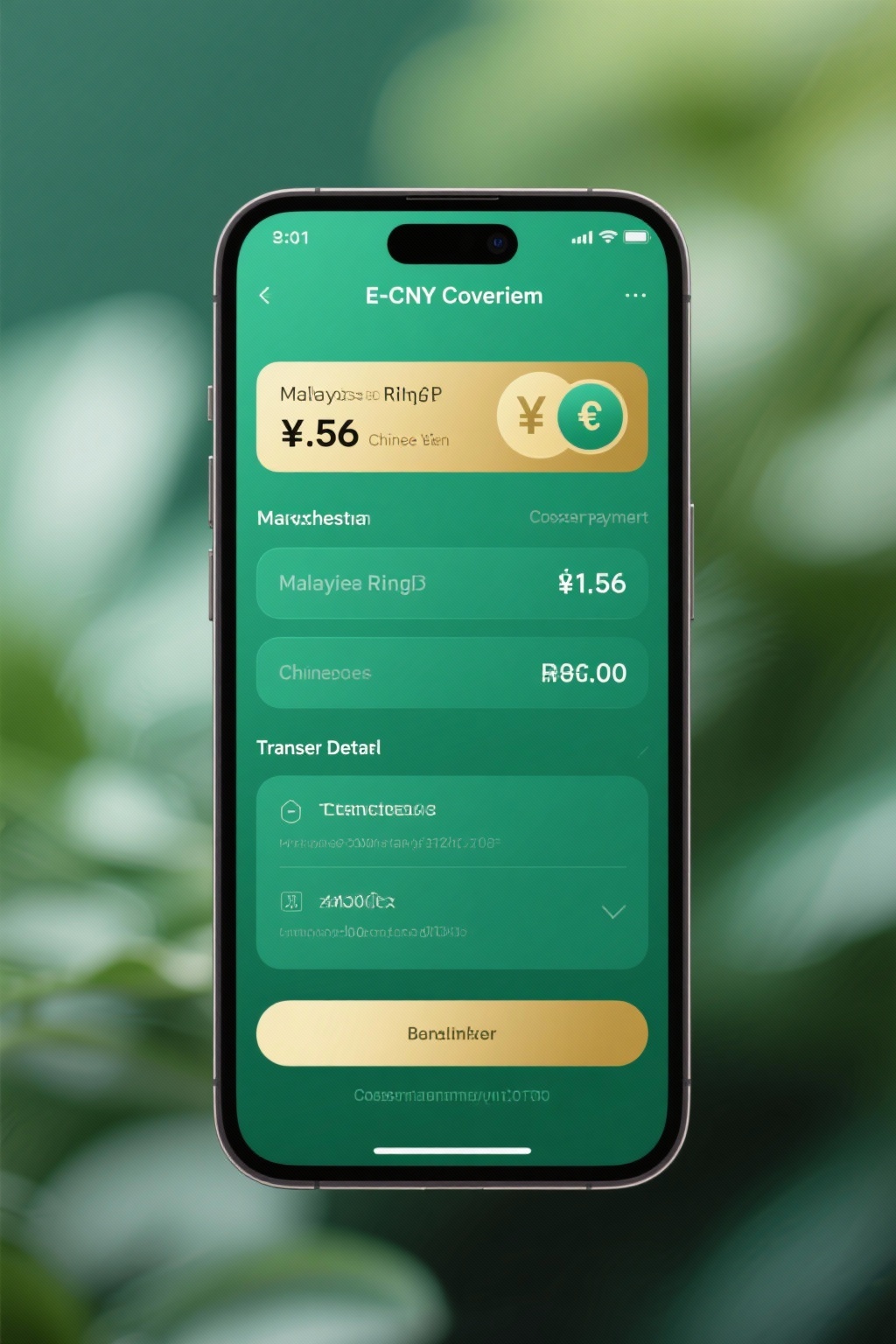 SilkRoute e-CNY cross-border payment interface showing currency conversion and transfer details